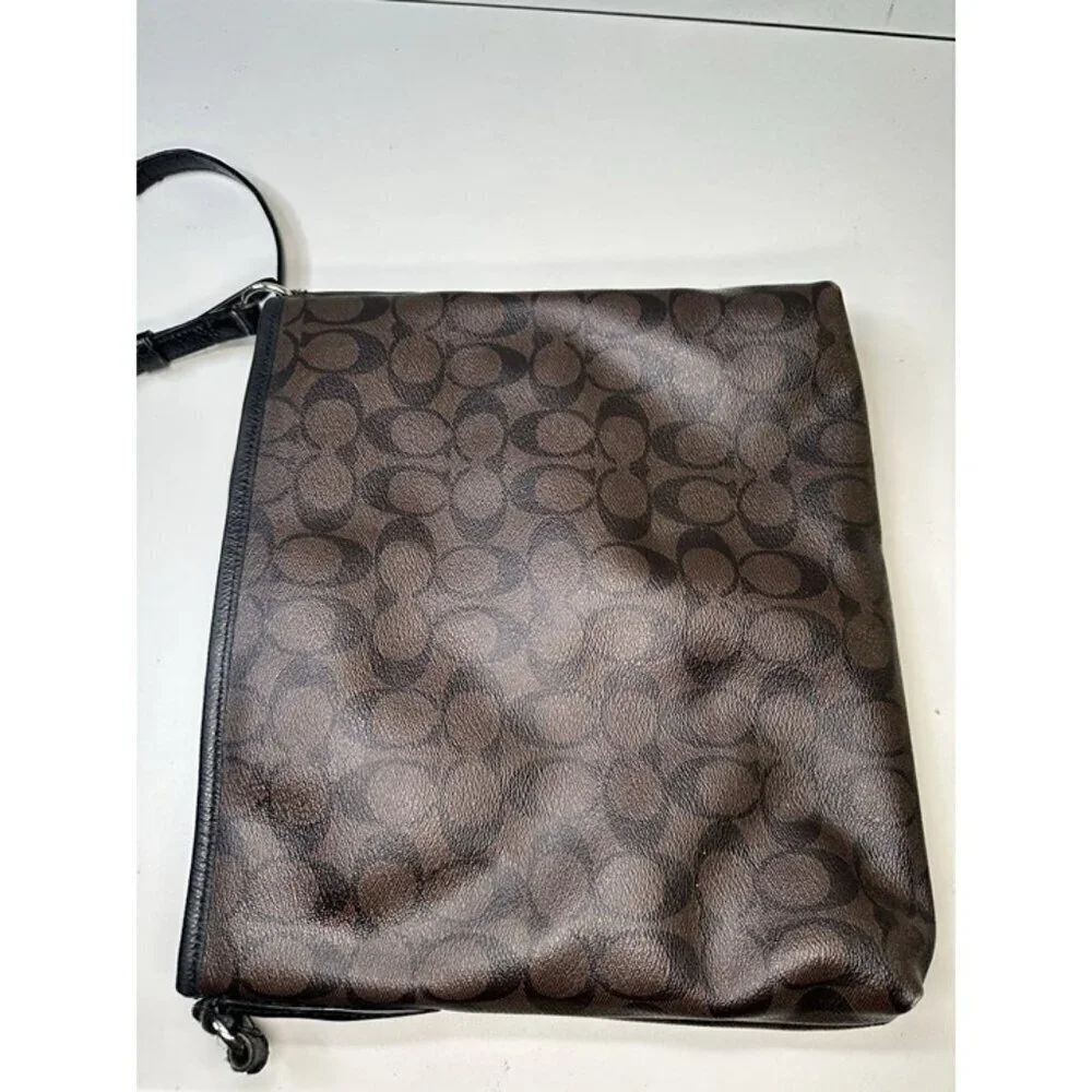 Coach Crossbody Leather Bag - Dark Brown